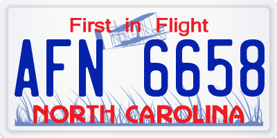 NC license plate AFN6658