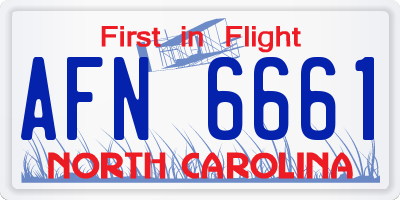 NC license plate AFN6661