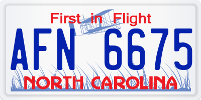 NC license plate AFN6675