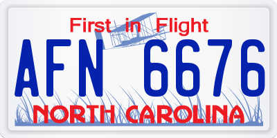 NC license plate AFN6676