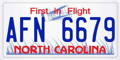 NC license plate AFN6679