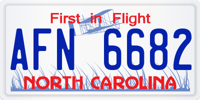 NC license plate AFN6682