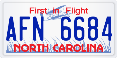 NC license plate AFN6684