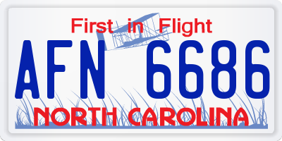 NC license plate AFN6686