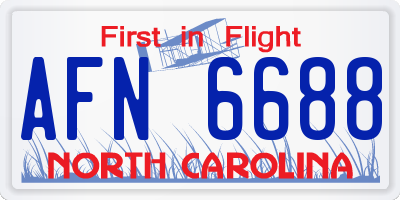 NC license plate AFN6688
