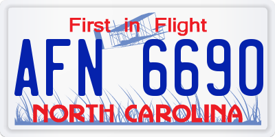 NC license plate AFN6690