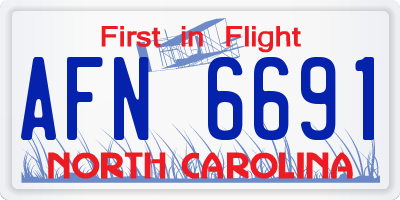 NC license plate AFN6691