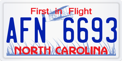 NC license plate AFN6693