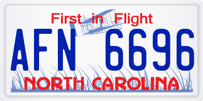 NC license plate AFN6696
