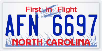NC license plate AFN6697