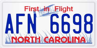 NC license plate AFN6698