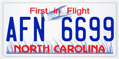NC license plate AFN6699
