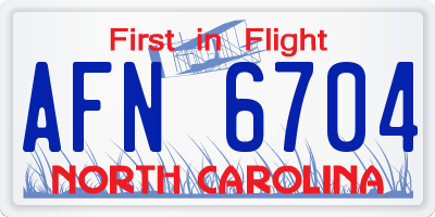 NC license plate AFN6704