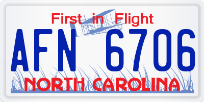 NC license plate AFN6706
