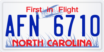 NC license plate AFN6710