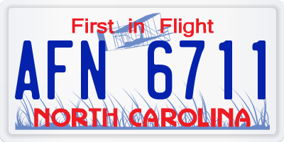 NC license plate AFN6711