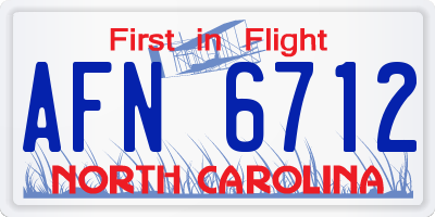 NC license plate AFN6712