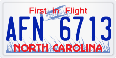 NC license plate AFN6713
