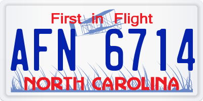 NC license plate AFN6714