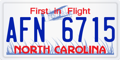 NC license plate AFN6715