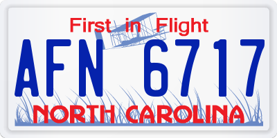NC license plate AFN6717