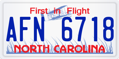 NC license plate AFN6718