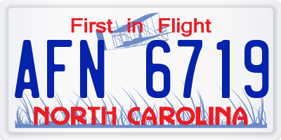 NC license plate AFN6719