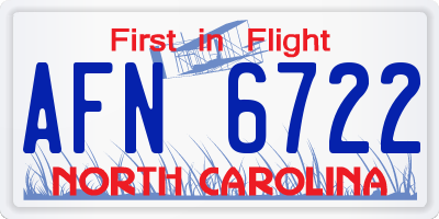 NC license plate AFN6722
