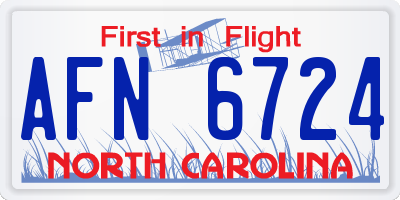 NC license plate AFN6724