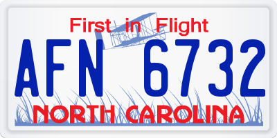 NC license plate AFN6732