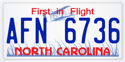 NC license plate AFN6736