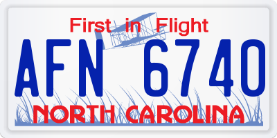 NC license plate AFN6740