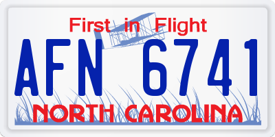 NC license plate AFN6741