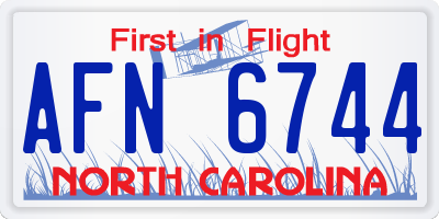 NC license plate AFN6744