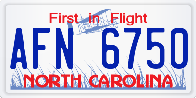 NC license plate AFN6750