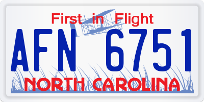 NC license plate AFN6751