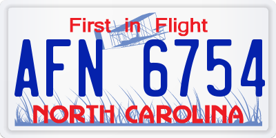 NC license plate AFN6754