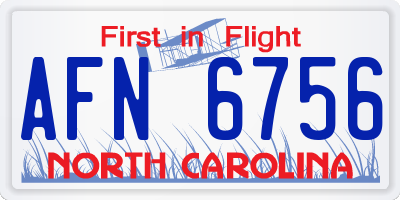 NC license plate AFN6756