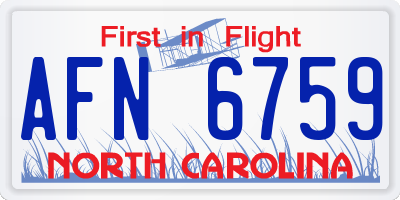 NC license plate AFN6759