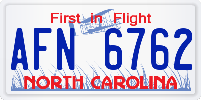 NC license plate AFN6762