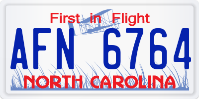 NC license plate AFN6764