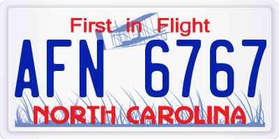NC license plate AFN6767