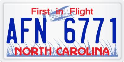 NC license plate AFN6771