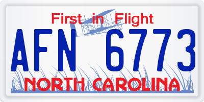 NC license plate AFN6773