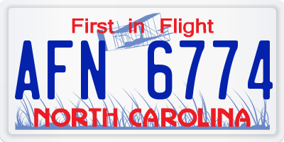 NC license plate AFN6774