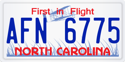NC license plate AFN6775