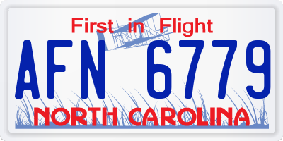 NC license plate AFN6779