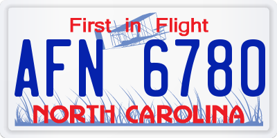 NC license plate AFN6780