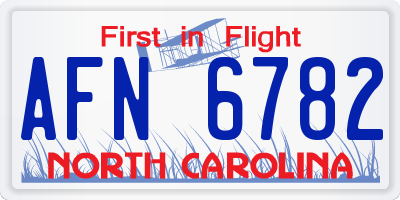 NC license plate AFN6782