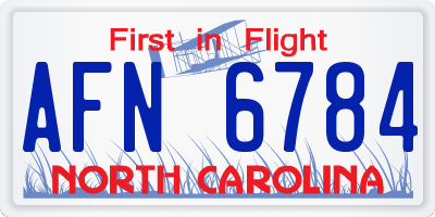 NC license plate AFN6784